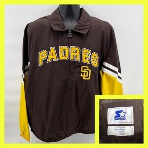 Starter San Diego Padres Jacket Mens XL NWT Brown Yellow Full Zip MLB LS450947